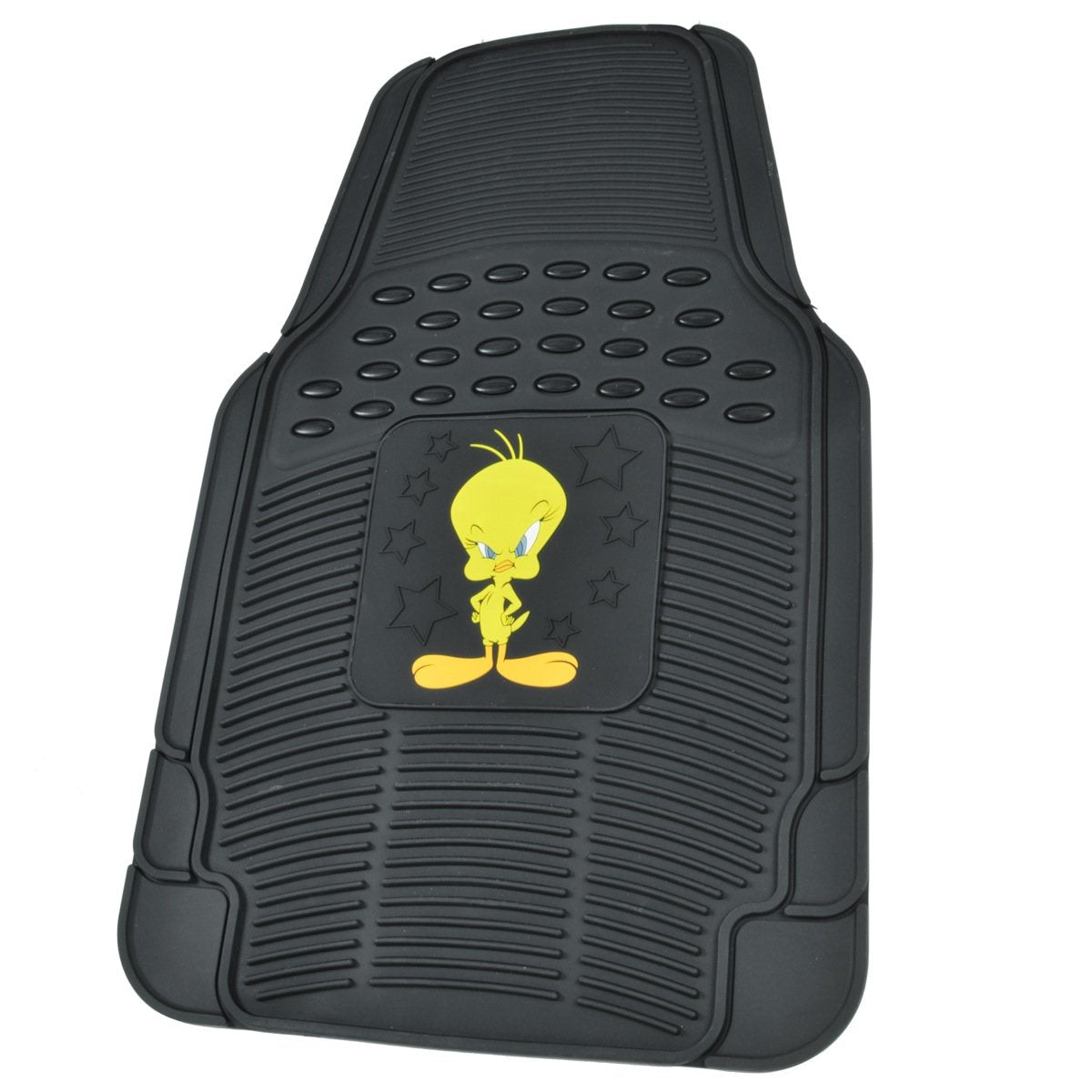 BDK Tweety Bird Car Floor Mats, Heavy Duty Rubber, All-Weather Protection, Model WBMT-1172, Black