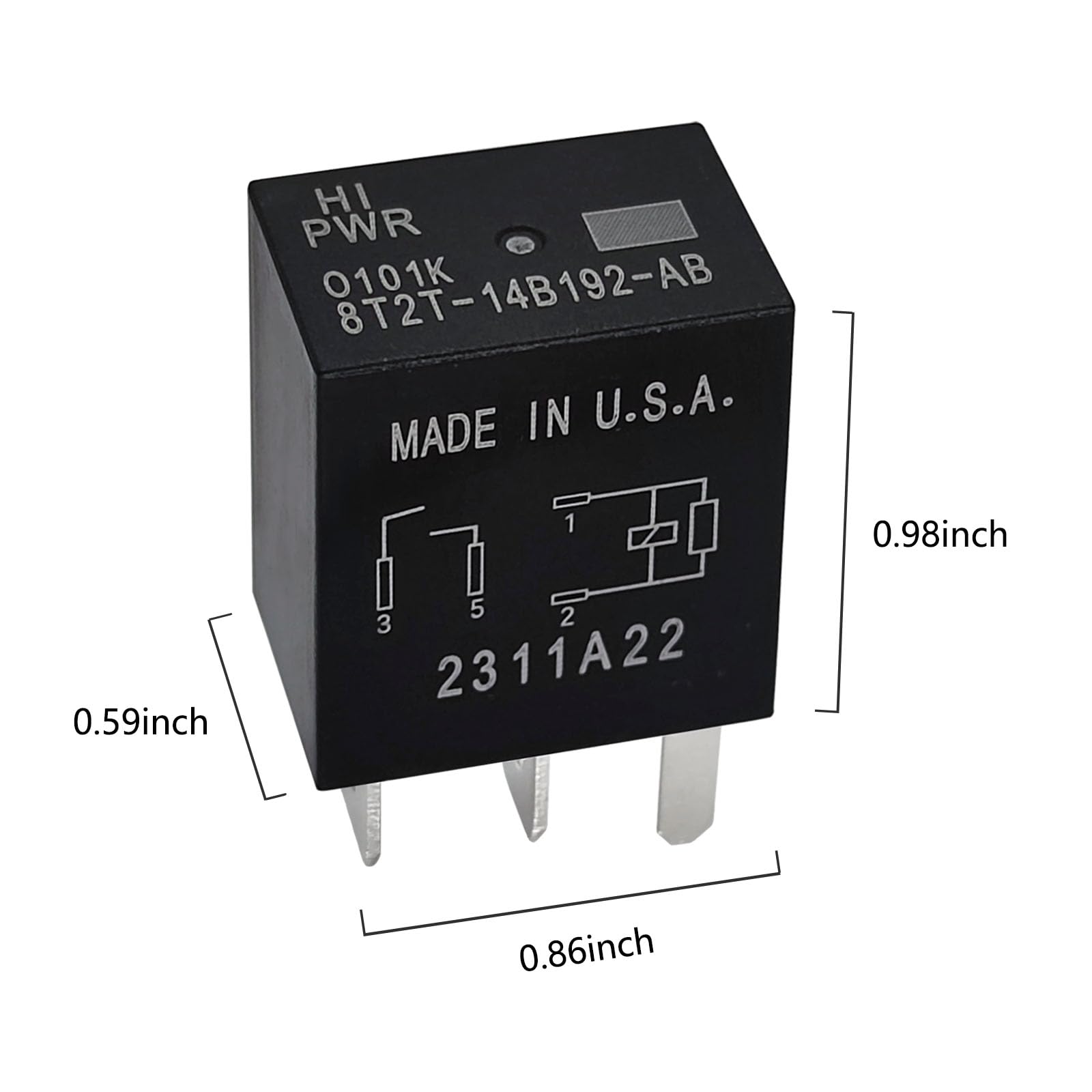 Casalytics Relay 8T2T-14B192-AB Set of 2, 12VDC 4 Pins Plug-in Automotive Relay for Select Ford Vehicles