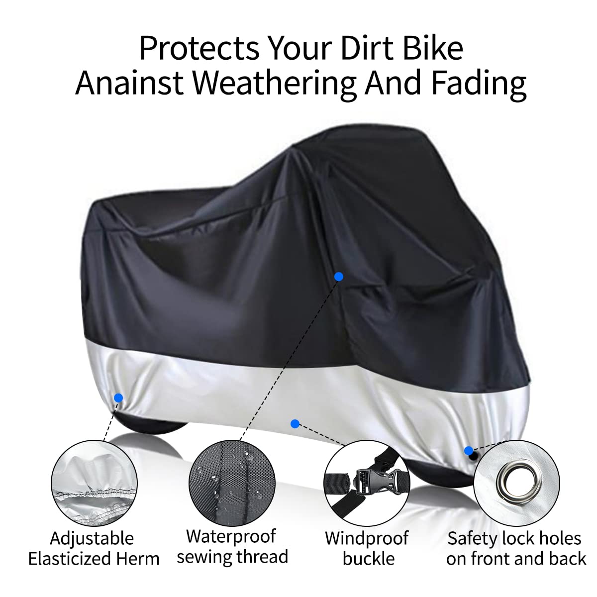 URLWALL Motorcycle Dirt Bike Cover - Waterproof, Durable, for Ultra Bee, Includes Storage Bag & Safety Lock Holes, Model ET22083052