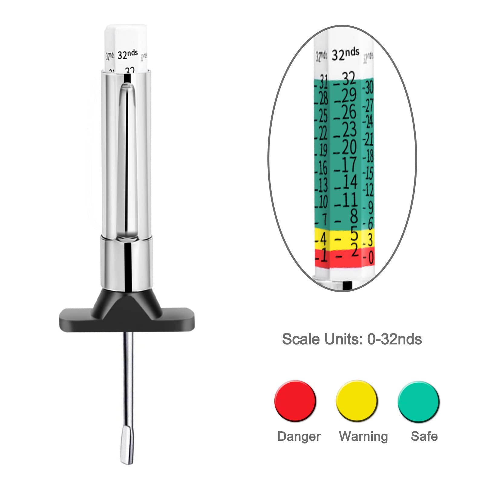 Godeson 88702 Smart Color Coded Tire Tread Depth Gauge (Pack Of10)