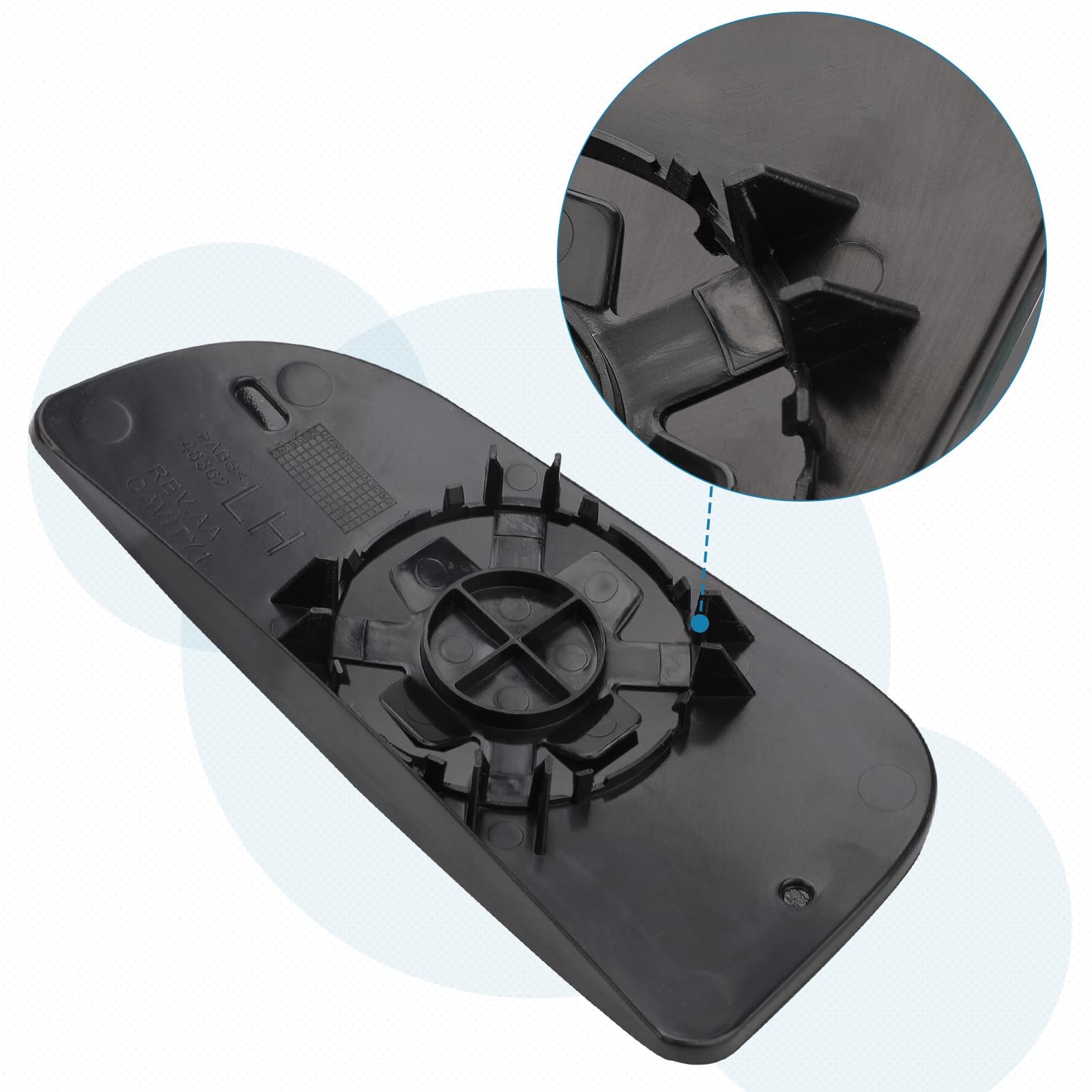 Passenger Side Lower Mirror Glass Compatible With 2009-2020 Dodge Ram 1500 2500 3500 4500 5500 Towing Mirrors - Right Side View