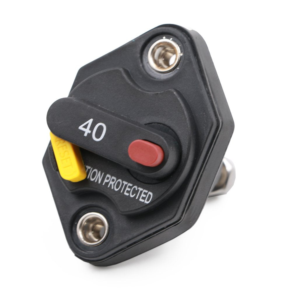 T Tocas 40 Amp Circuit Breaker With Manual Reset Button Switchable For Auto Truck Rv Marine Waterproof 12-32V Dc