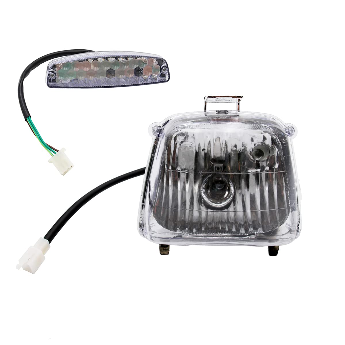 PRO BAT Chinese ATV Quad Headlight + 12V Rear Tail Brake Light 3 Pin Female Plug for Taotao 3050C Coolster SunL 50cc 70cc 90cc 1