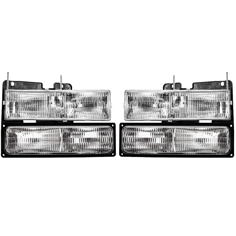 EPIC LIGHTING OE Spec-B Replacement Halogen Headlights Signal Lights Compatible with CHEVROLET 94-00 BLAZER TAHOE 94-02 C/K TRUC