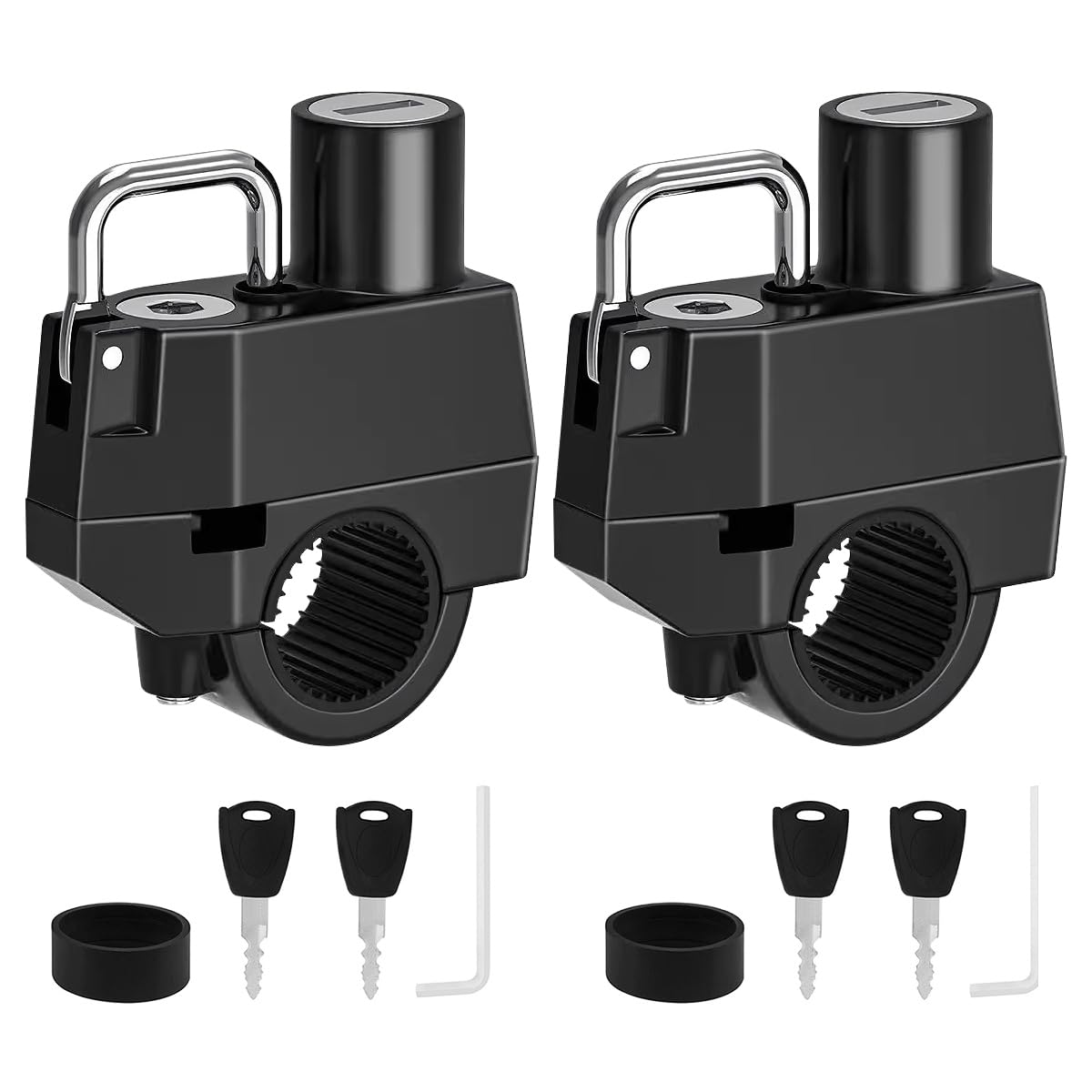 Windance 2PCS Motorcycle Helmet Lock, 7/8 1 Motorbike Helmet Lock, Anti-Theft Helmet Security Lock with 2 Keys Fit for Motorbike