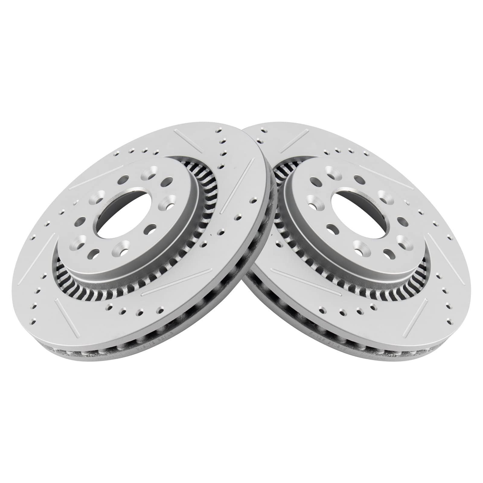 Trq Front Performance Brake Rotors Set Premium G-Coated Cross Drilled & Slotted Compatible With 2005-2007 Ford Five Hundred Free