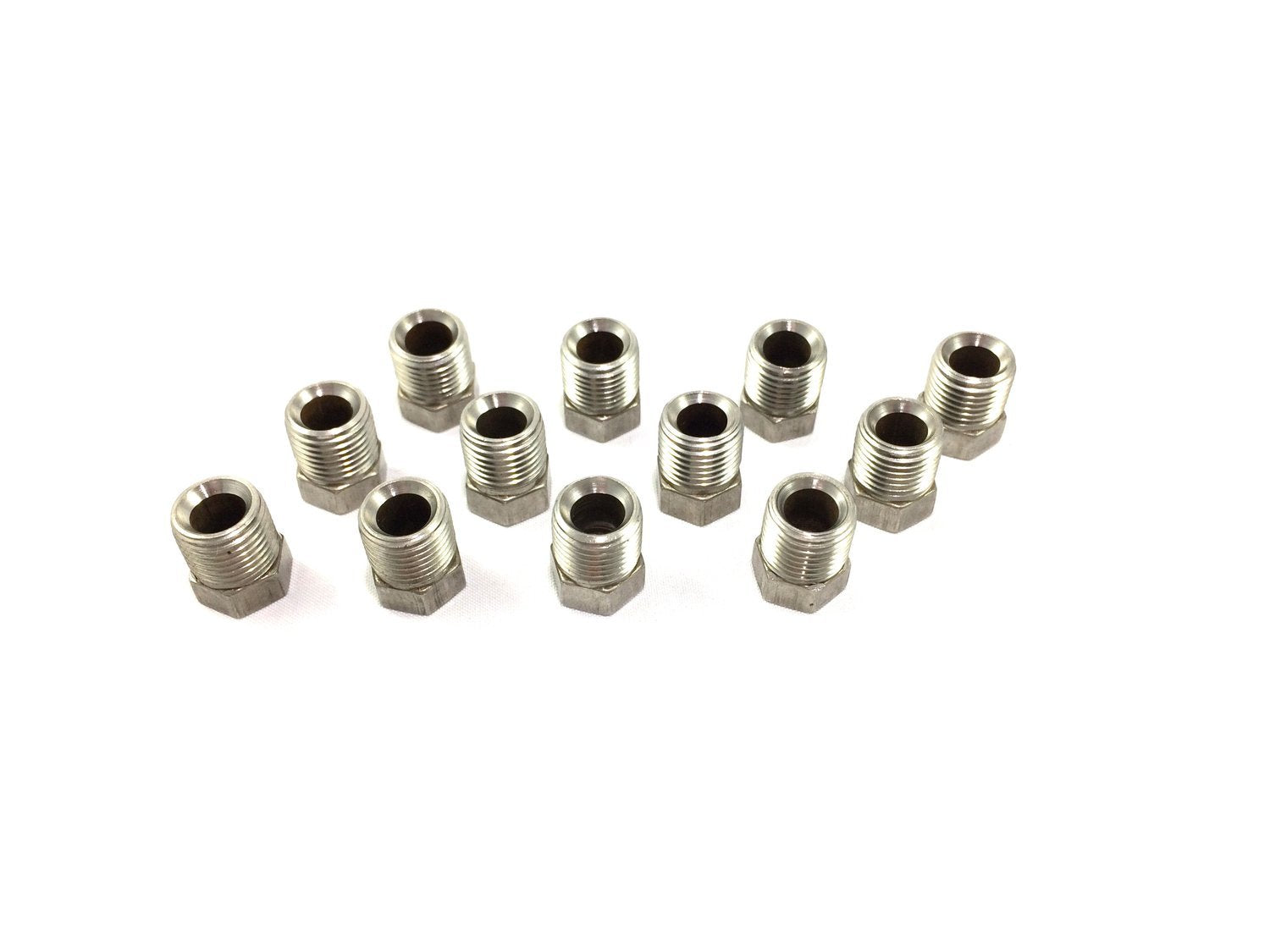 The Stop Shop Pack of 12 7/16 - 24 Stainless Steel Fittings for 1/4 tube