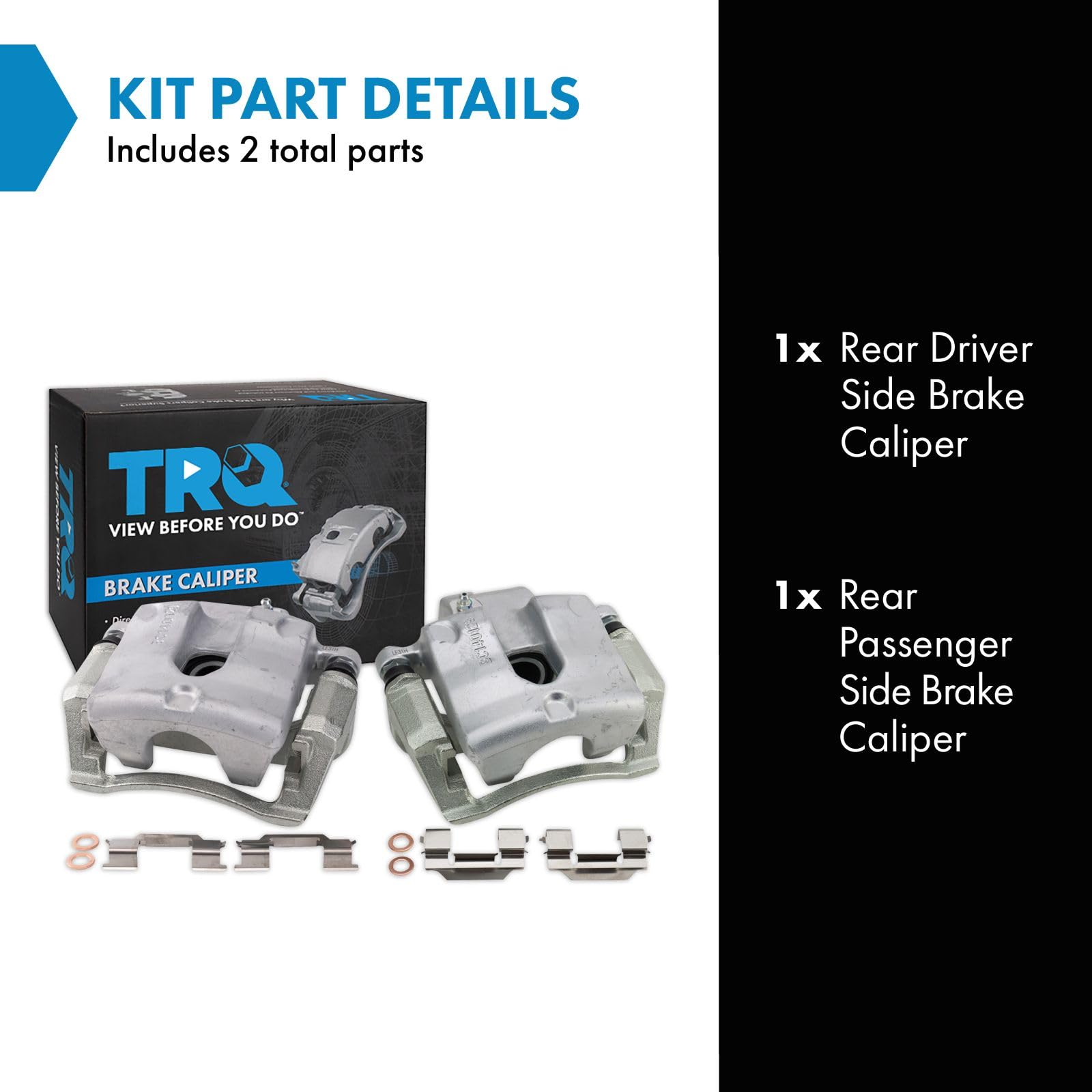 Trq Rear Brake Caliper Set Compatible With 2010-2015 Chevrolet Camaro