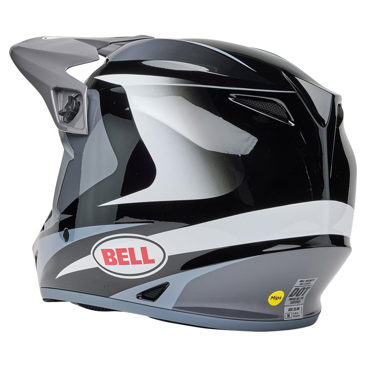 Bell Mx-9 Mips Dirt Helmet (Gloss Jackal Black/White - Medium)