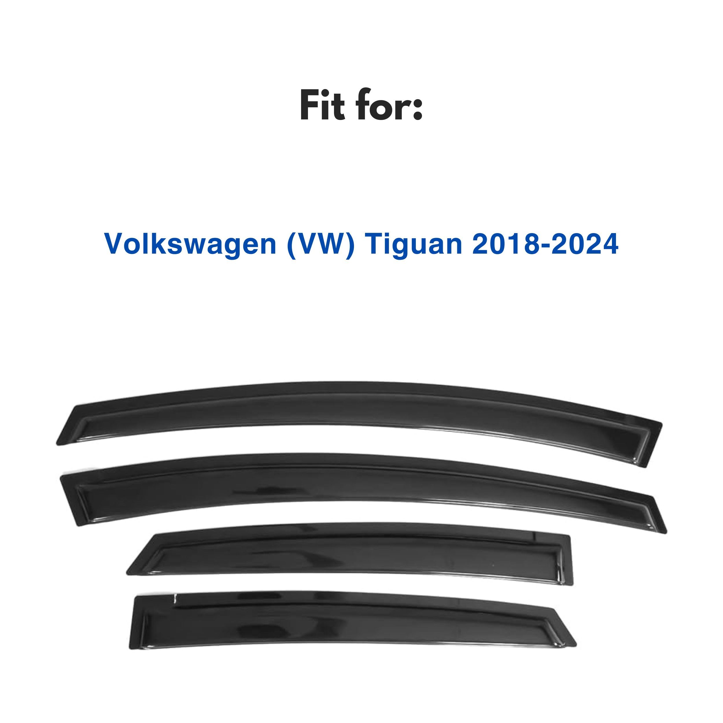 Immortal Group IG Window Visor for VW Tiguan 2018-2024, Black Acrylic Rain Guard, Model 817205