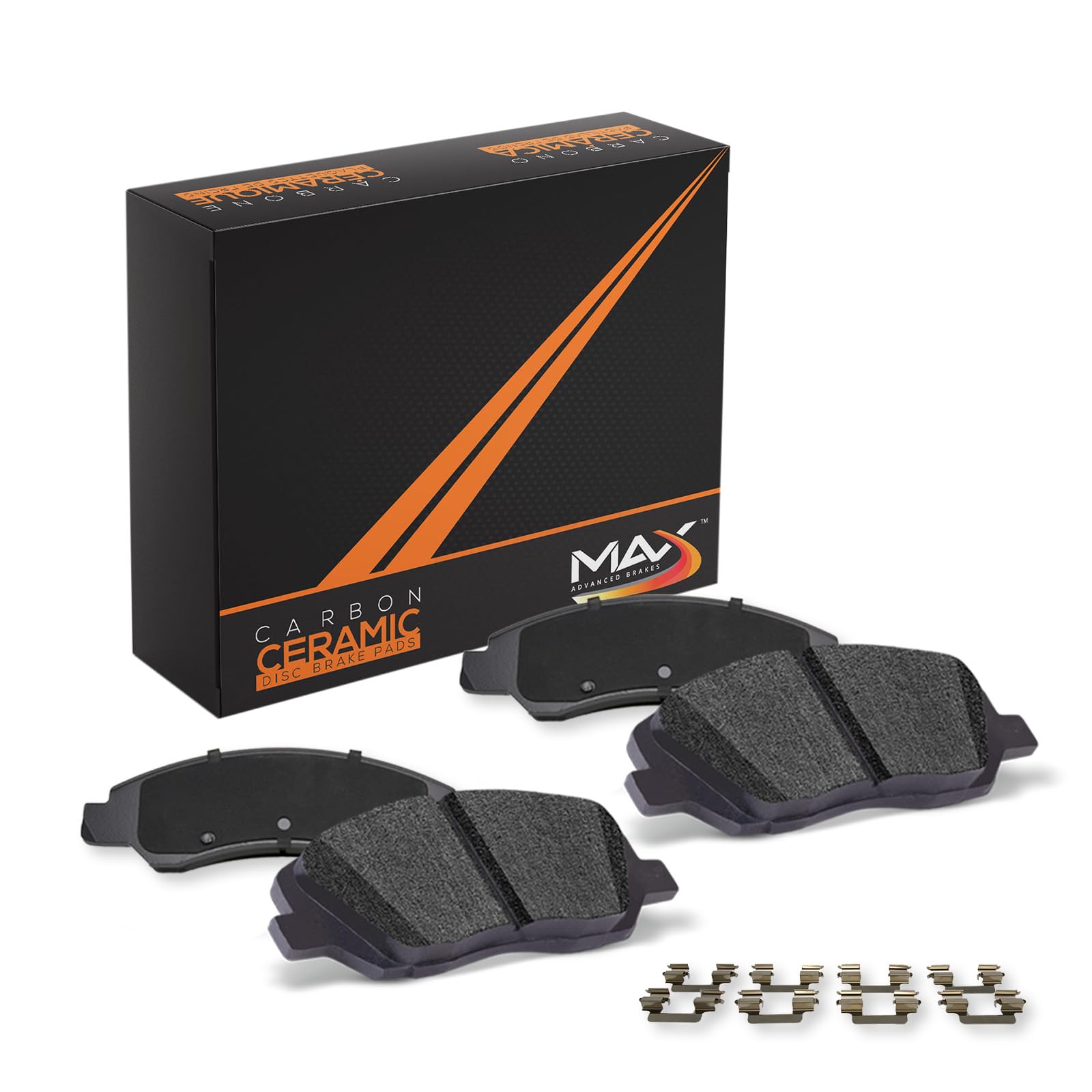 Max Advanced Brakes Rear Brake Pad Compatible With 2003-2018 2019 2020 2021 2022 Rogue Sentra Altima Qashqai Maxima Pathfinder Compatible With Infiniti Q50, Carbon Ceramic Pad W/Hardware