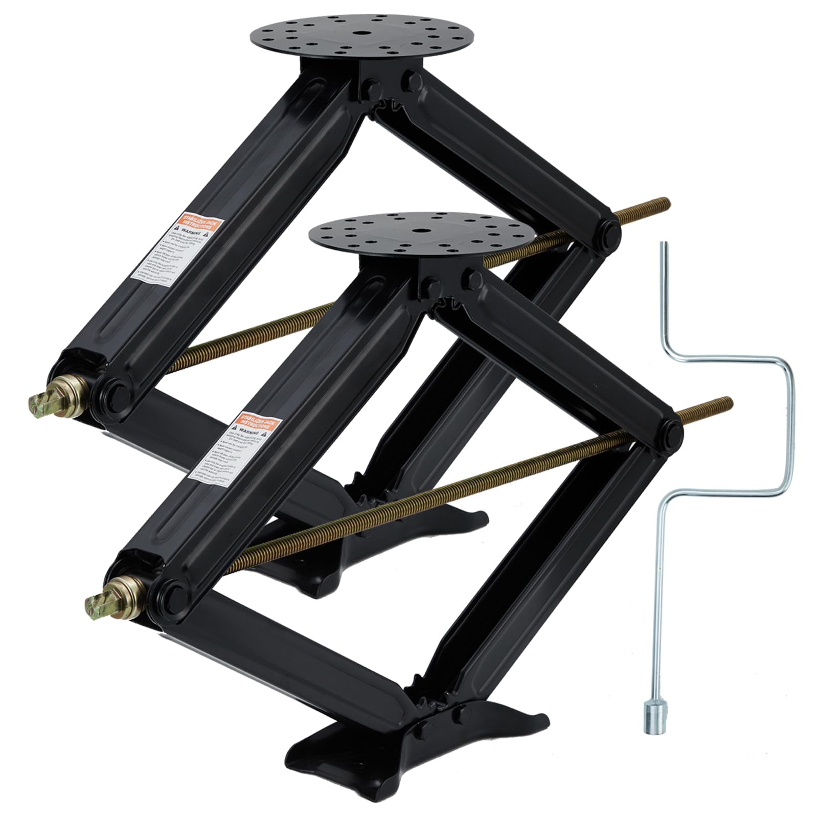 Garvee 30 in RV Scissor Jack - 7500 LB Heavy Duty Leveling Stabilizer with Crank Handle, Stable Base, 4 in-30 in Adjustable Heig