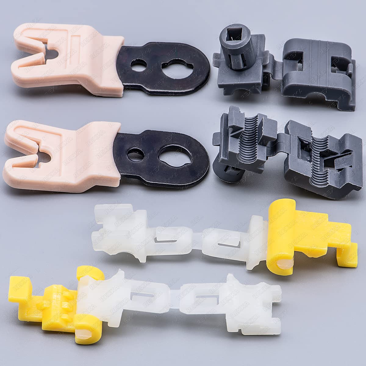 Rexka 2 Sets Front Driver Side Door Lock Rod Clip Set 75473 Door Component Compatible with GM Ford GMC Buick Lincoln Chevrolet M