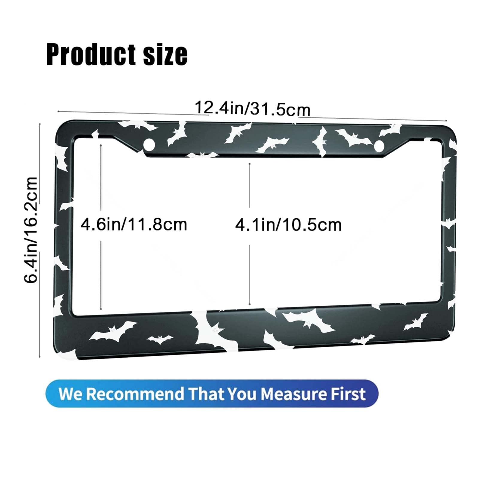 Hosnye Soaring Bats License Plate Frame Black 2 Pcs Decoration On Halloween Metal Cute Licenses Plates Frames Licenses Plate Covers Car Tag Frame For Women Men Us Vehicles