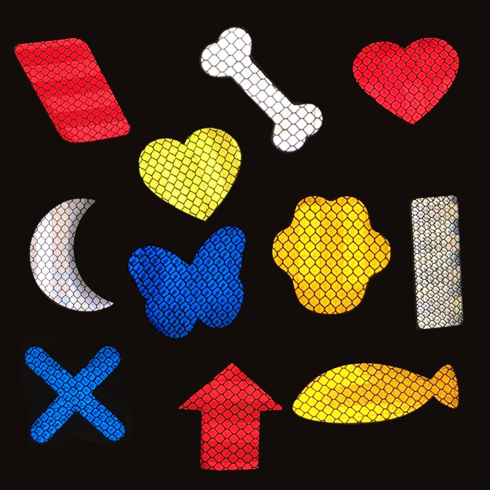 50Pcs Warning Reflective Stickers, Reflective Decals Waterproof Reflector Tapes Safety Reflective Stickers Night Visibility Adhe