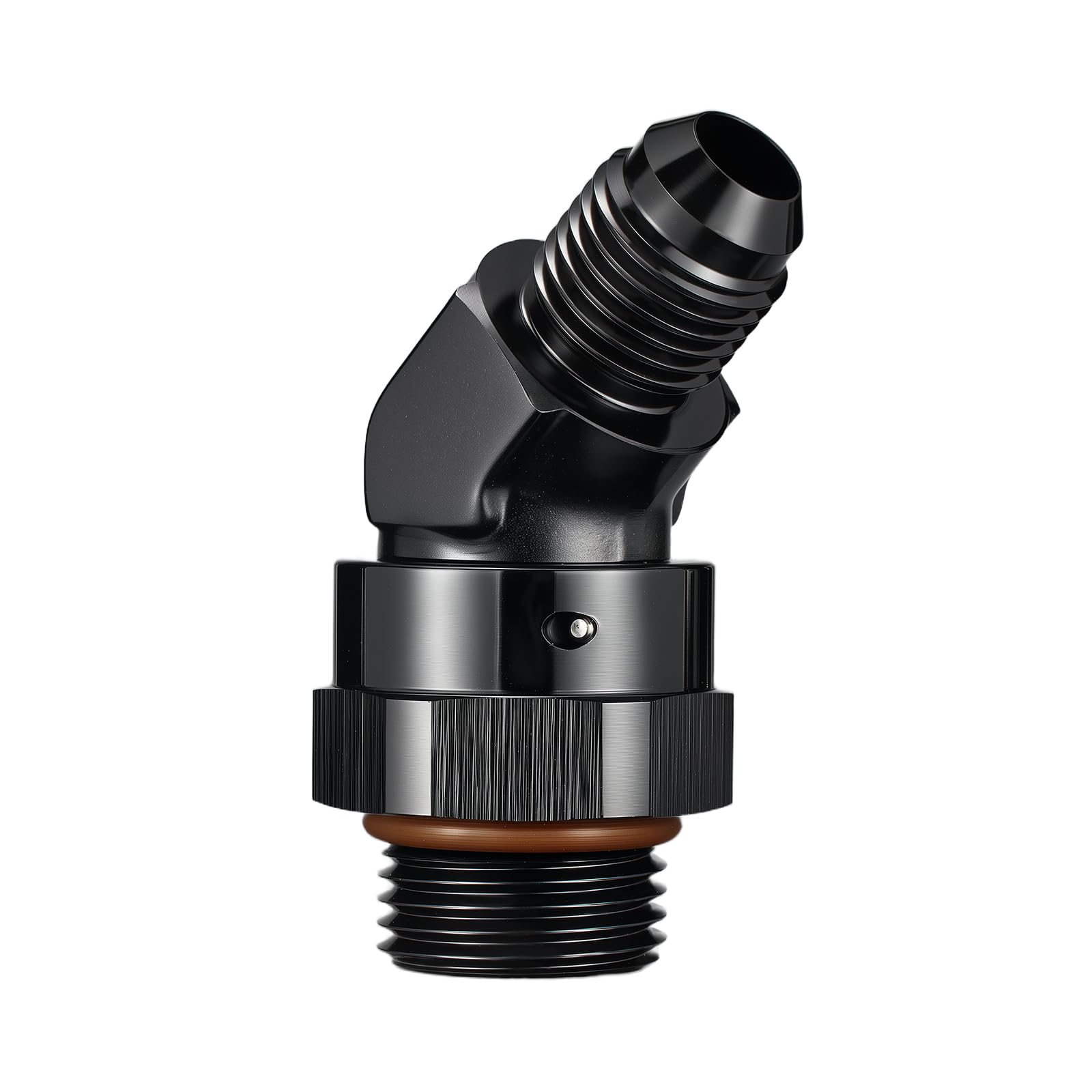 EVIL ENERGY 6AN Flare to 8AN ORB Male Swivel Adapter Fitting 45 Degree Black 1PC