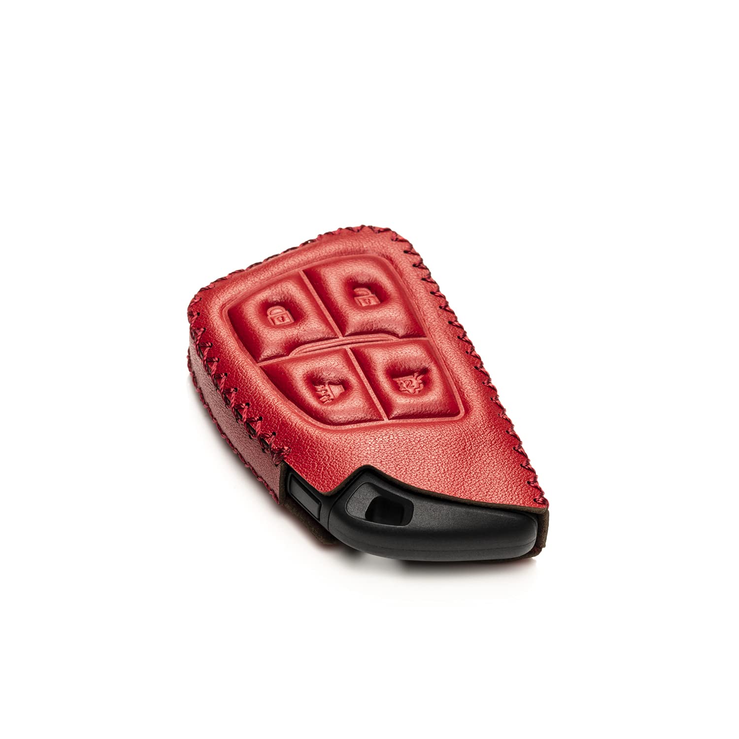 Vitodeco Genuine Leather Smart Key Fob Case with Leather Key Strap Compatible with Chevrolet Suburban 2024, Chevrolet Tahoe 2024
