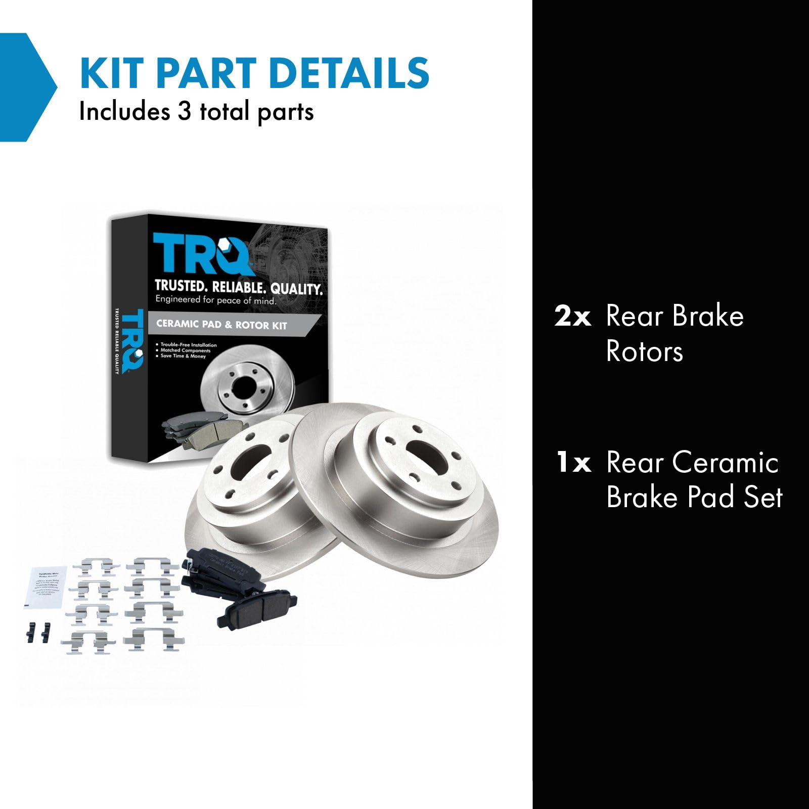 Trq Rear Brake Pad & Rotor Kit Brake Pads Brake Rotor Ceramic Compatible With 2003-2006 Subaru Baja 2000-2004 Legacy Outback