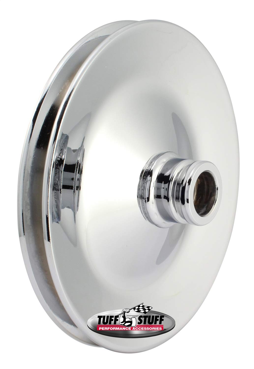 Tuff Stuff Performance 8485A Power Steering Pump Pulley; Single V-Groove; Fits All Tuff Stuff Saginaw Style Pumps That Require A