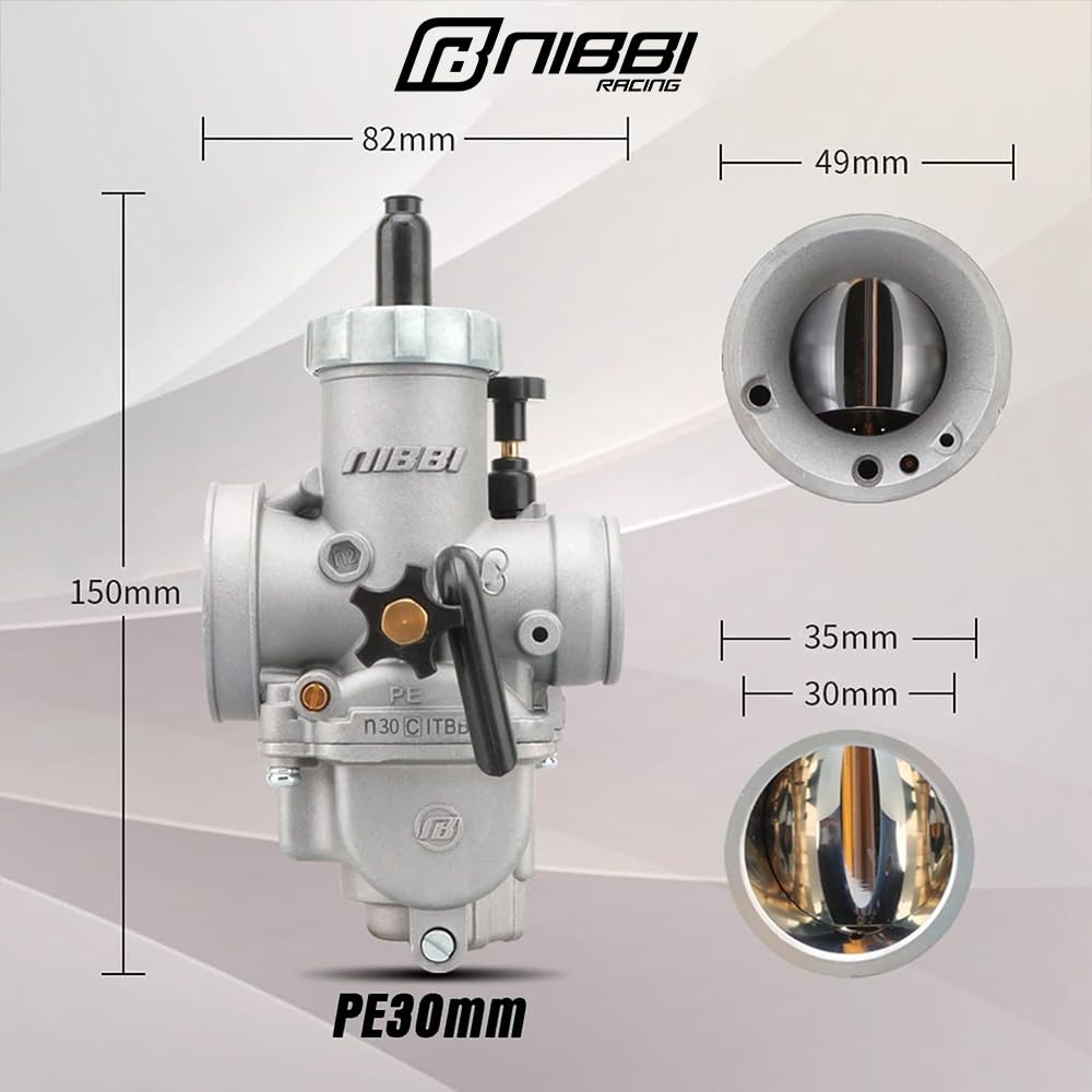 Nibbi Pe30Mm Carburetor,Motorcycle Carburetor With Carb Jets Fit 250Cc-300Cc Motorcycle Engine For Dirt Bike Mini Bike Yamaha Ka