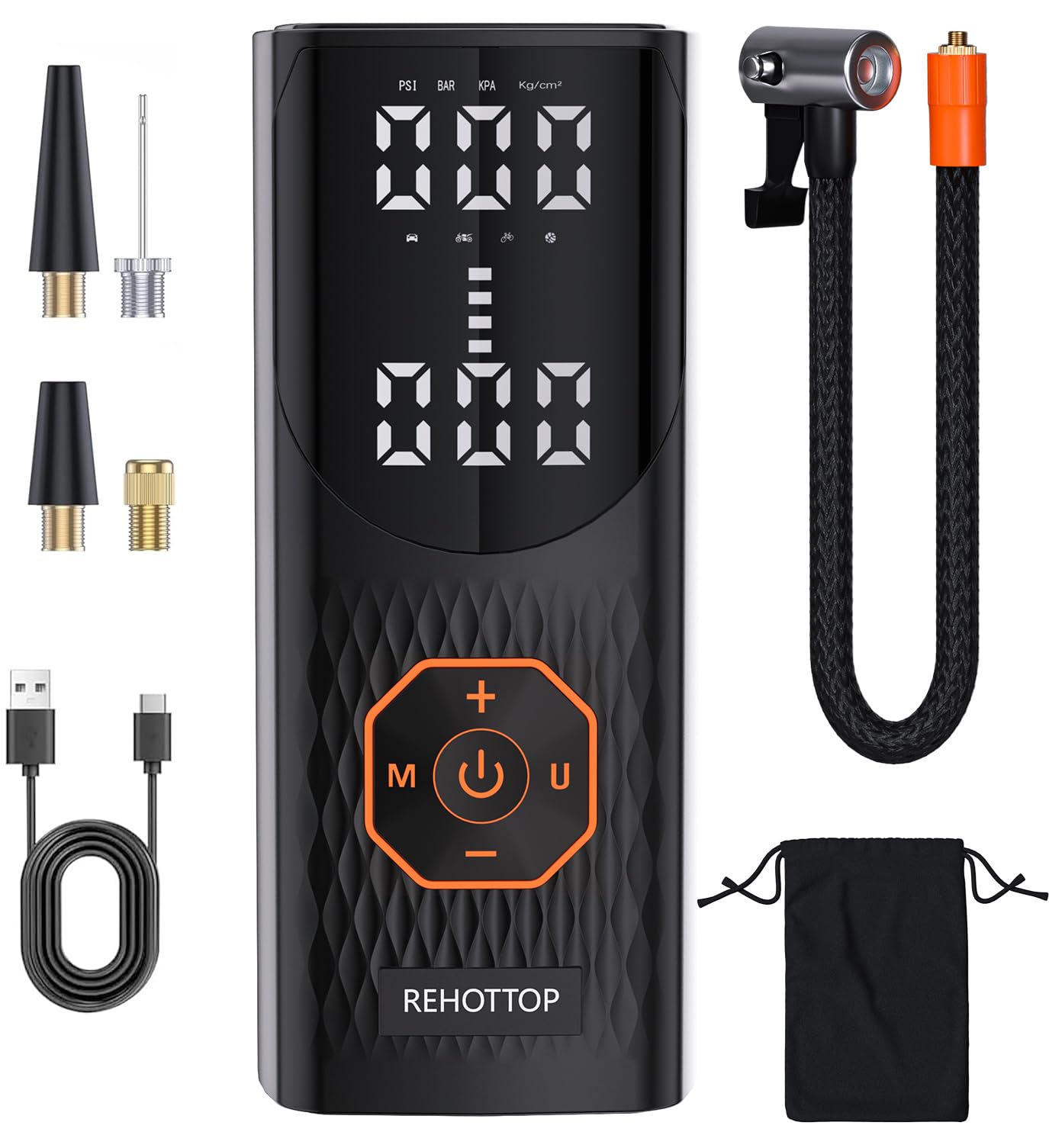Tire Inflator Portable Air Compressor, 160PSI Cordless Air Pump for Car Tires, 6X Faster Inflation Air Compressor with Tire Gaug