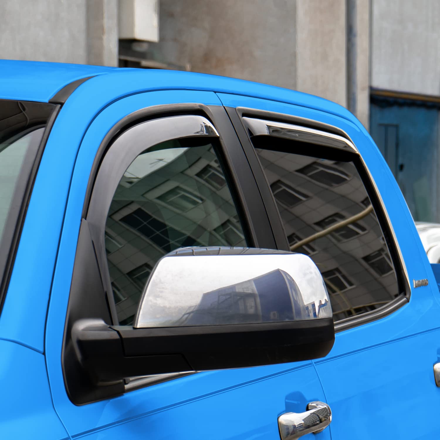 Goodyear Window Deflectors for Toyota Tundra 2007-2021, Shatterproof, Polycarbonate, Rain Guards, 4 pcs, For Tundra 07-21