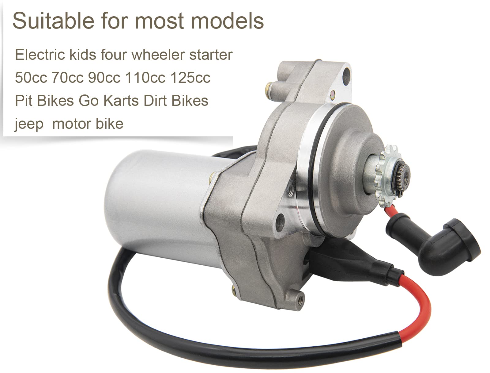 CMOOD 3 Bolt Starter Motor for 50cc-125cc Tao Tao ATV/Dirt Bike - Metal, Silver