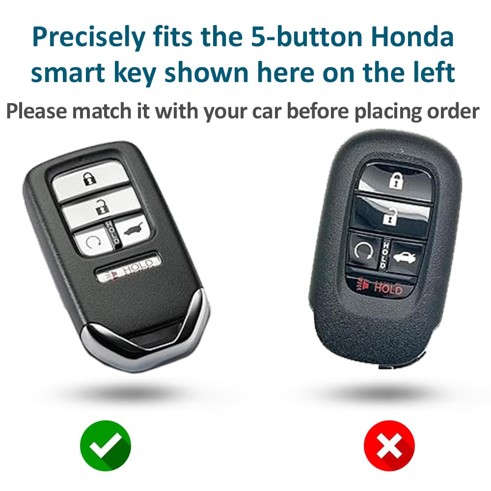 Autobase Silicone Key Fob Cover For Honda Accord Civic Cr-V Crv Pilot Passport Insight Ex Ex-L Touring | Car Accessory | Key Pro