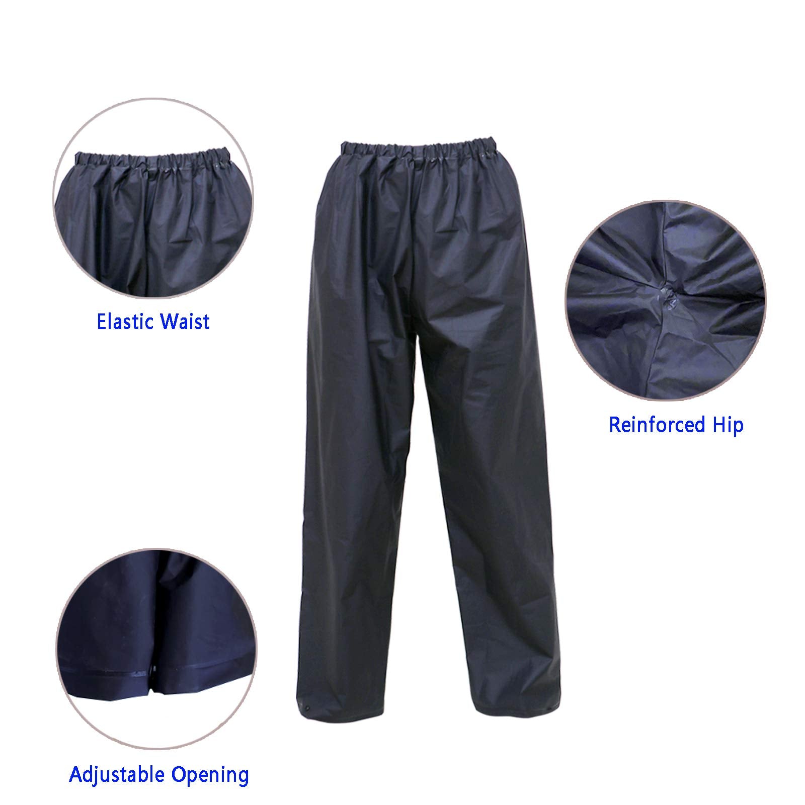 Ultra-Lite Rain Suit For Men Women Waterproof Protective Rain Coat With Pants 2 Pieces Rain Gear(Black,Xxl)