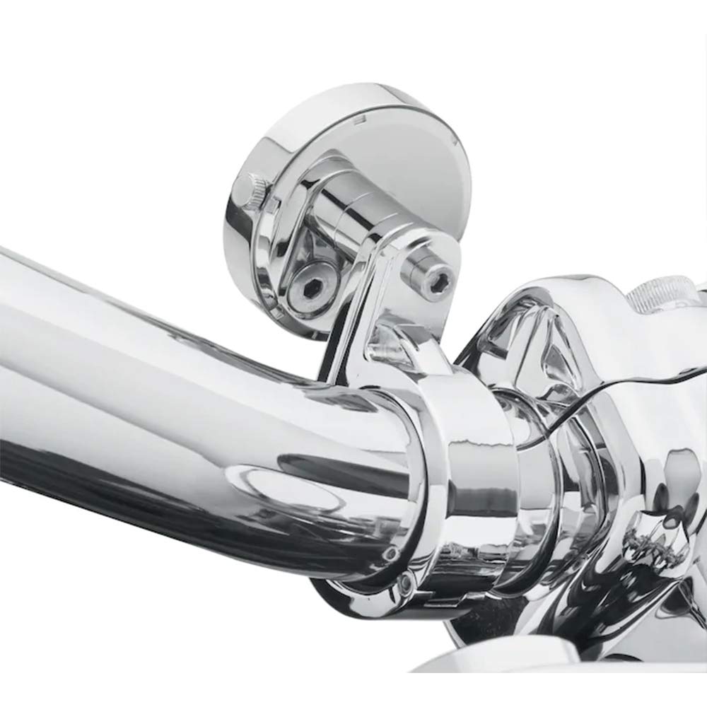 WOWTK Handlebar Mount Clamp for 32mm Bars, Chrome Aluminum/Steel, Model 727277302049, Fits Harley Touring, Road King, Dyna, Sportster