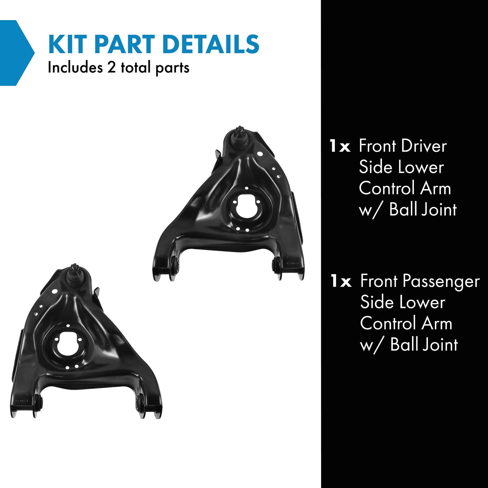 Trq Front Lower Control Arm With Ball Joint Set Compatible With 82-05 Chevrolet 82-03 Gmc 96-00 Isuzu