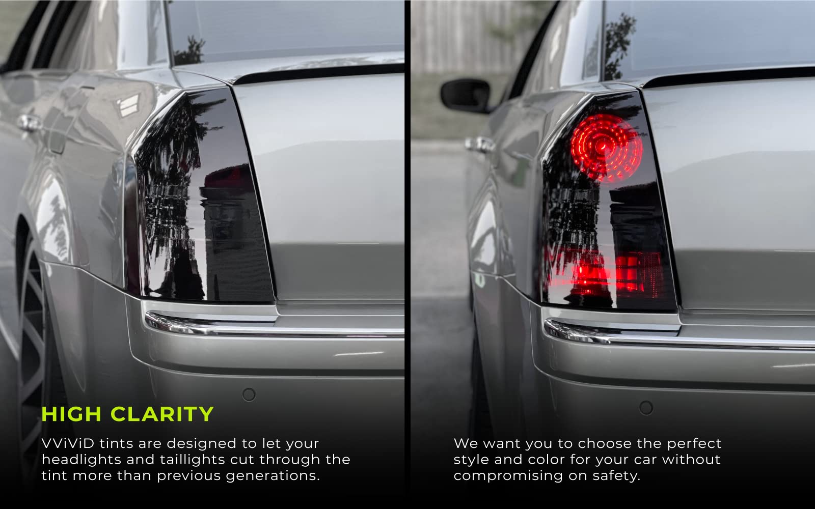 Vvivid Dark Black Headlight Taillight Tint Air-Release Vinyl Wrap Film Roll (12'' X 24'' 2-Roll Pack)