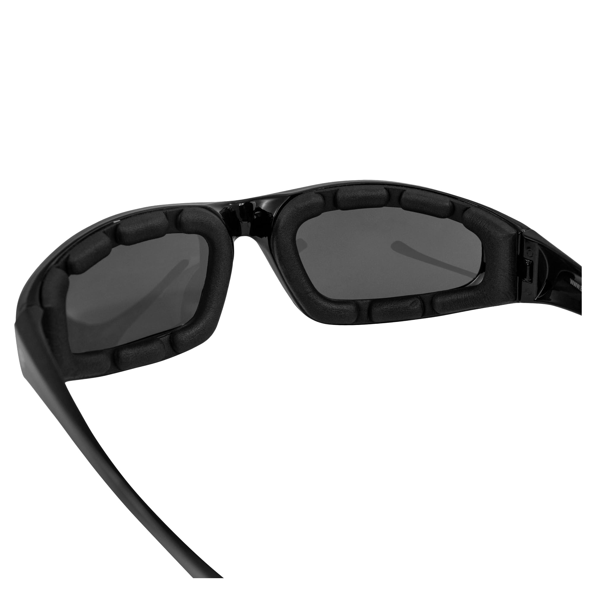 Birdz Eyewear Oriole Motorcycle Glasses - Black Frame, Polarized Smoke Lens, Adult Size, Polycarbonate Material