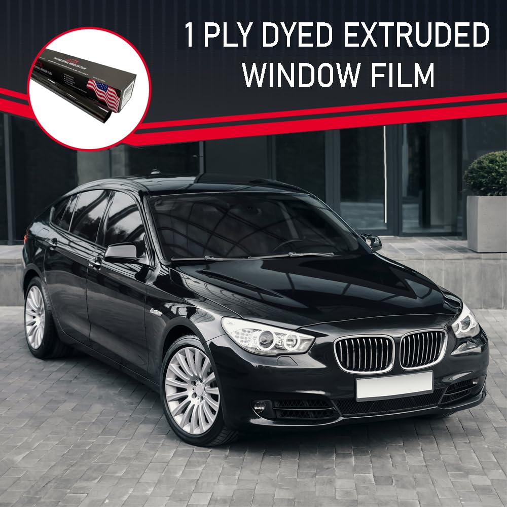 HIDNY United Professional 5% VLT Window Tint Film 24"x100' - Privacy, UV/IR Blocking, Standard Black, Model PF-0350