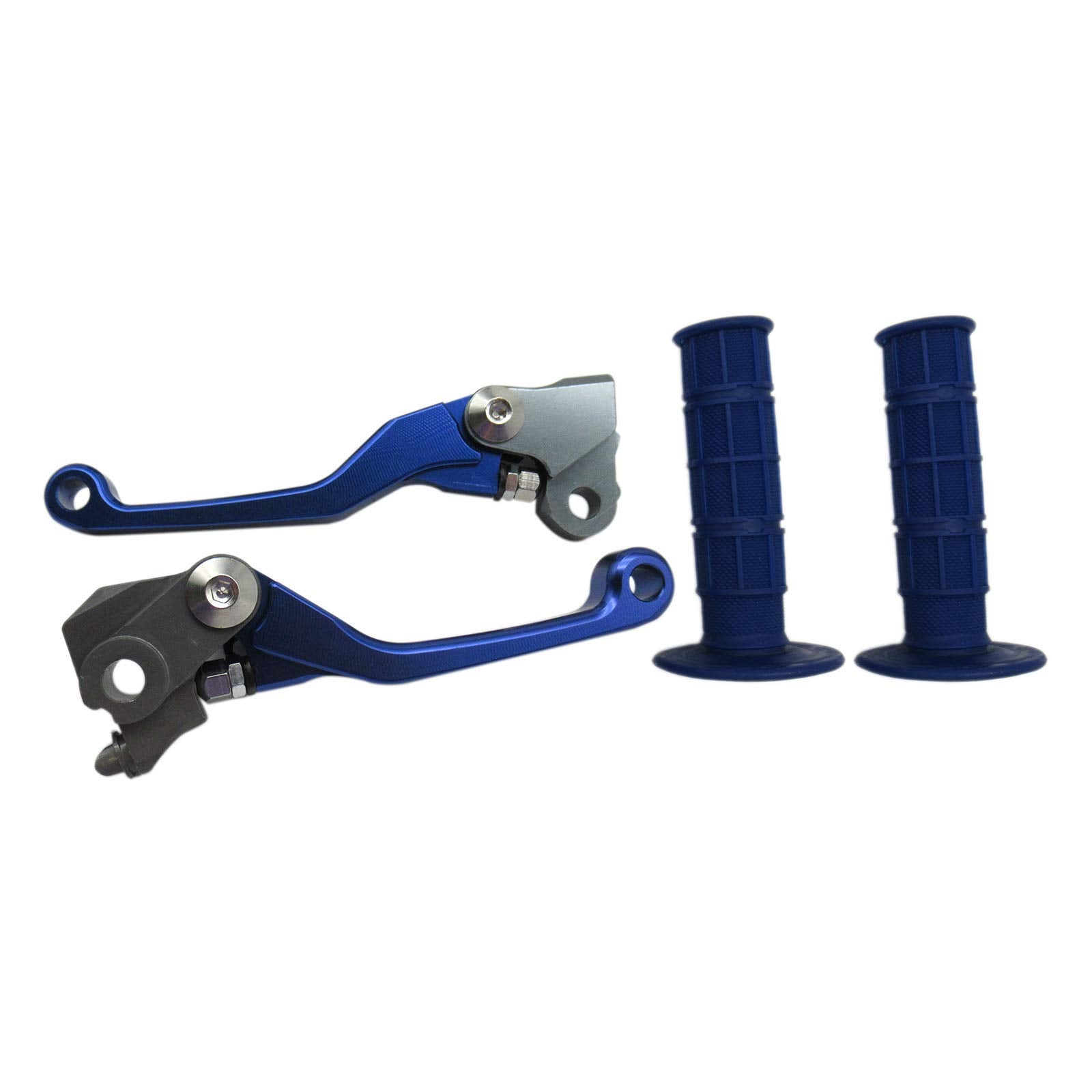 USonline911 Blue CNC Motorcross Dirt Bike Pivot Brake Clutch Levers Set for Yamaha TTR125/LW/E 1993-2015 w/ 7/8'' 22mm Rubber Ha