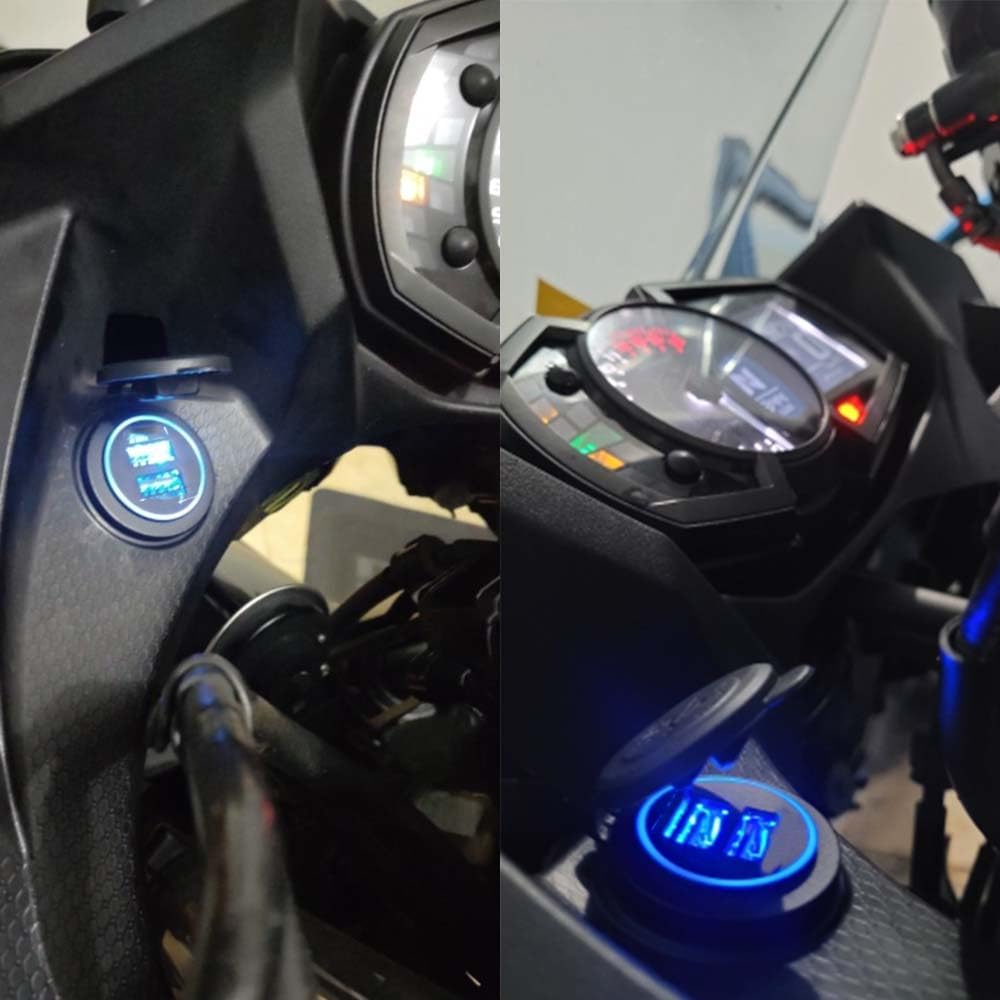 Motorcycle Dual USB Charger with Relay Battery Charger for Kawasaki Versys650 Versys1000 Ninja400 Ninja650 Versys 650 1000 X300