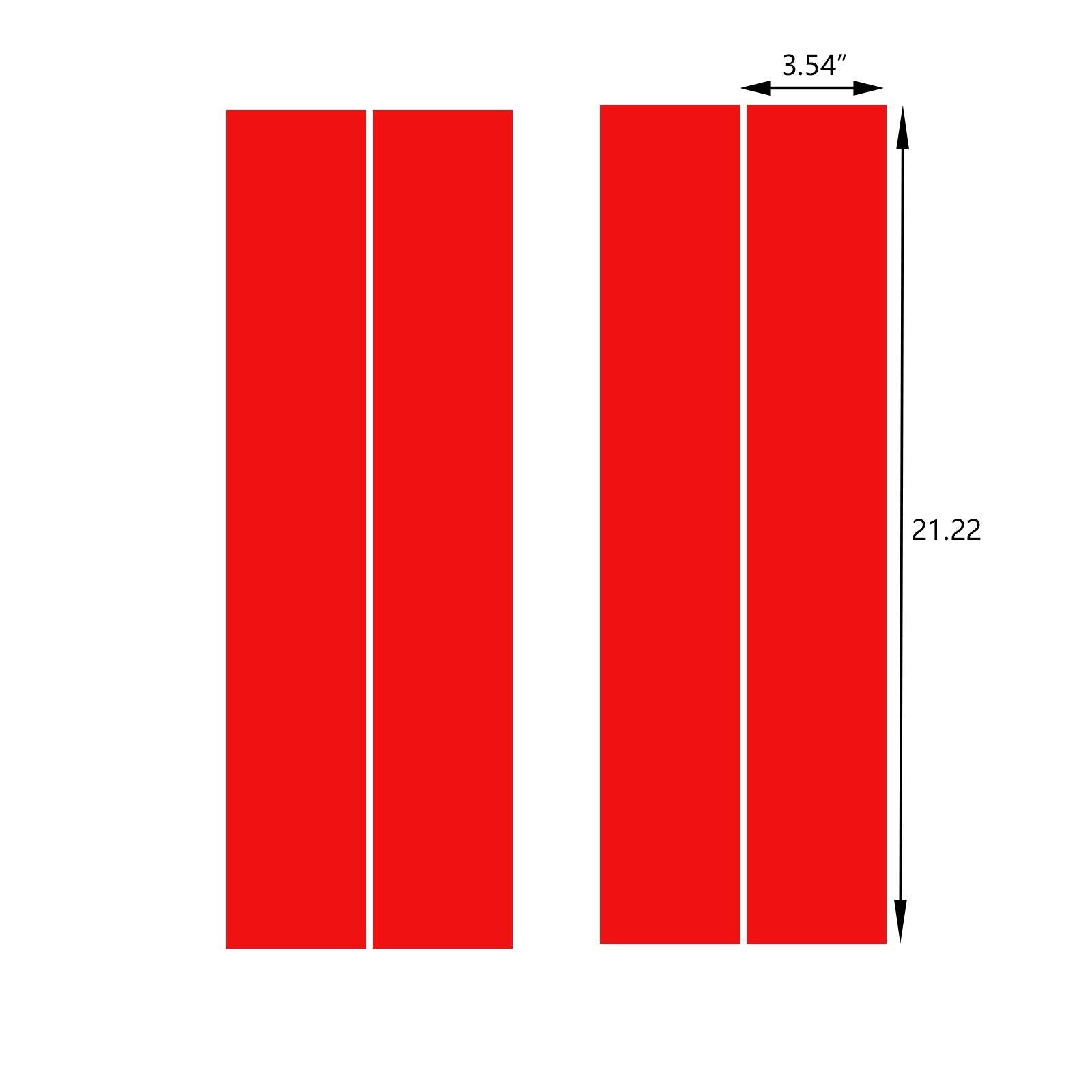 Xotic Tech Vinyl Decal Racing Stripe - Red Hash Marks for Front Fender #ST200R Compatible with Cars and Trucks