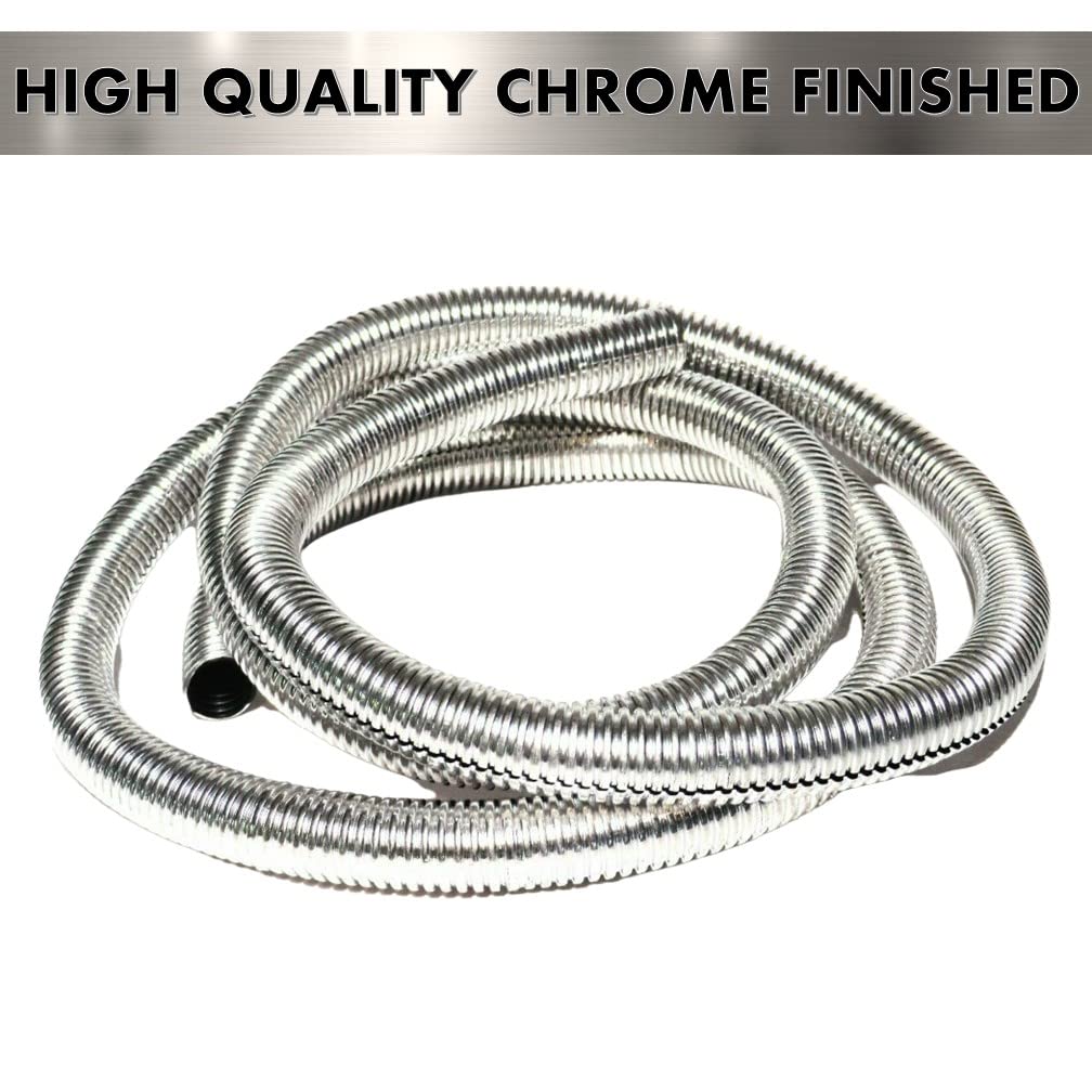Bentley Harris Convoshield Aluminized Nylon Wire Loom Tubing - 3/8'' Inch Diameter - 39 Inch Long  Chrome Finish Wire Loom  High