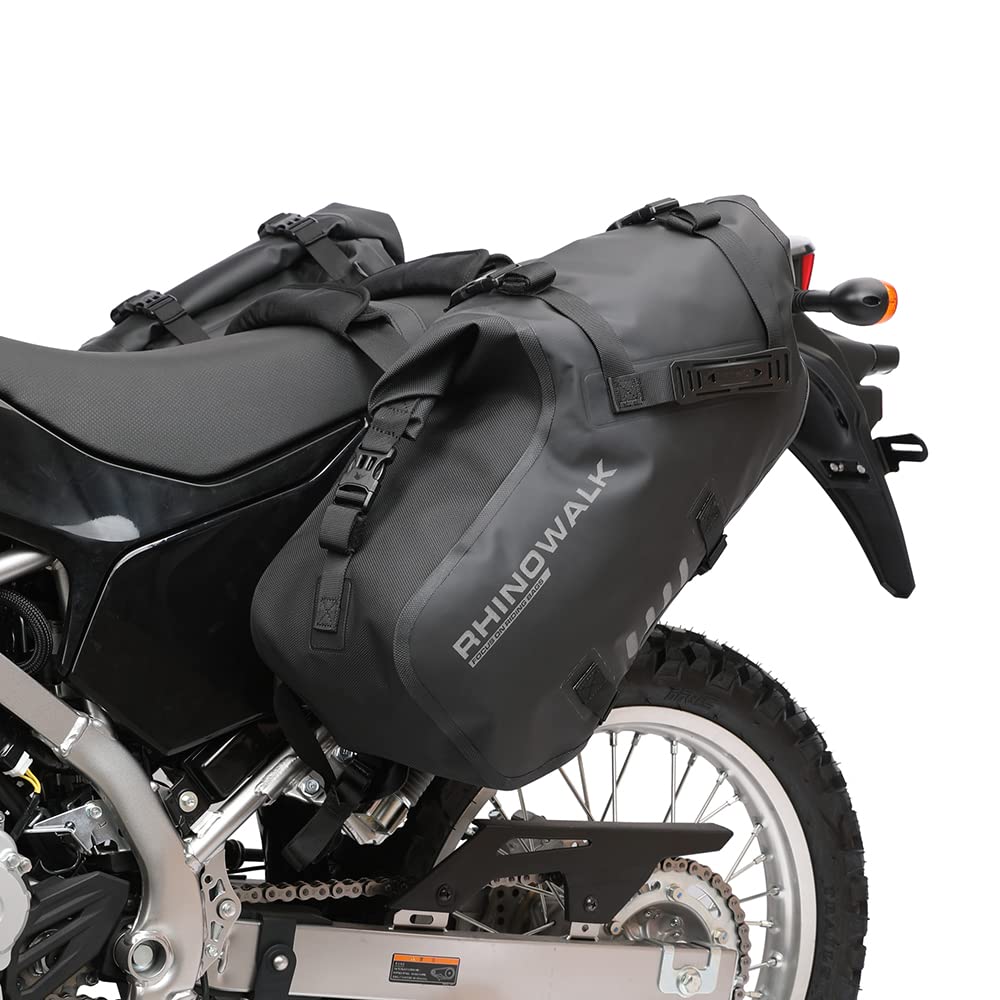 Rhinowalk Motorcycle Saddle Bags Waterproof Anti-Vibration Motor Side Bags Shoulder Bag Motorbike Panniers 28L(14L*2) For Most Adventure And Sport Motorcycle Racks, 1 Pair