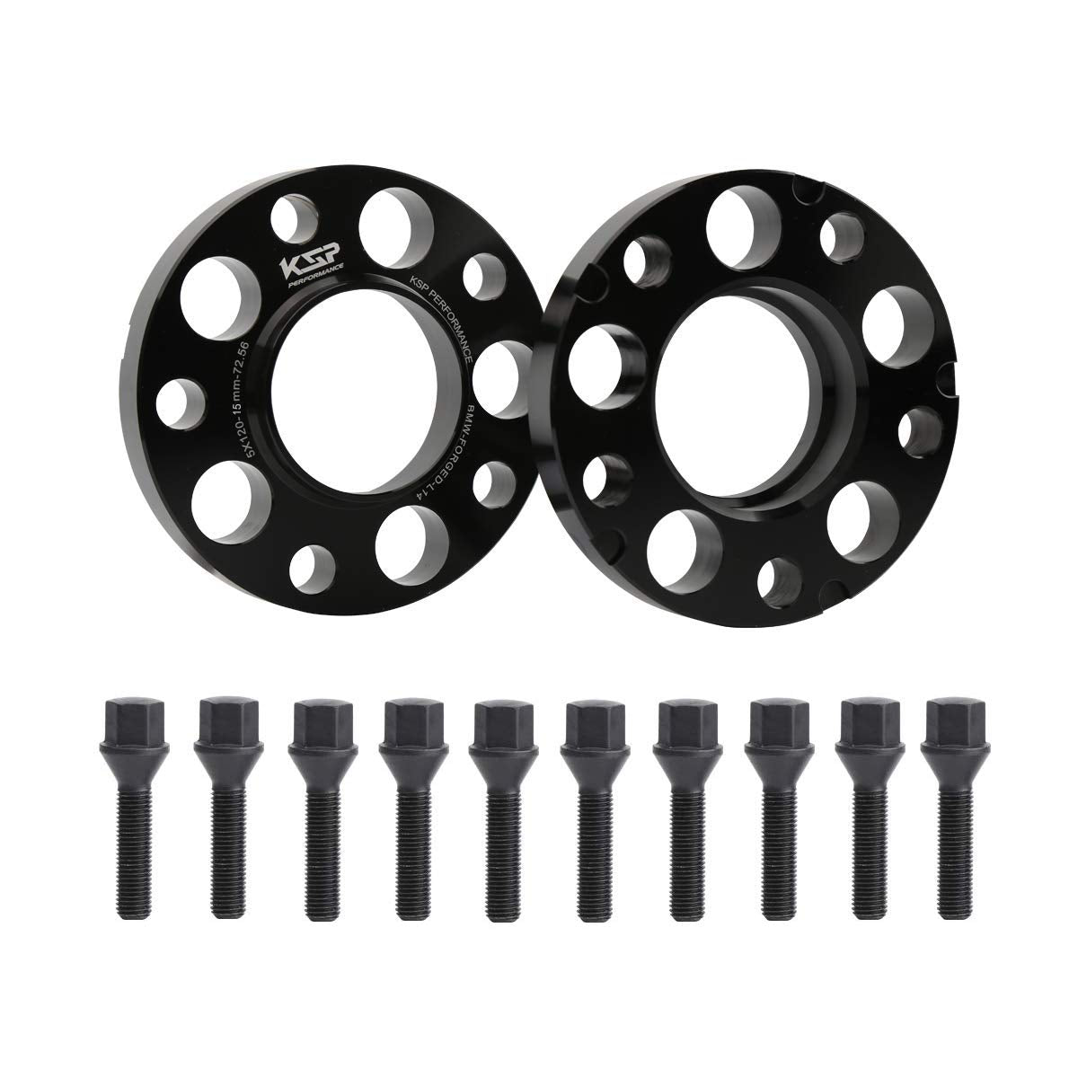 Ksp 5X120Mm Wheel Spacers, 2Pcs 15Mm Hubcentric Forged Spacer For E36 E46 E90 E92 E60 318I 323I 325I 328I 330I 335I 525I 545I Thread Pitch M12X1.5 Hub Bore 72.56Mm