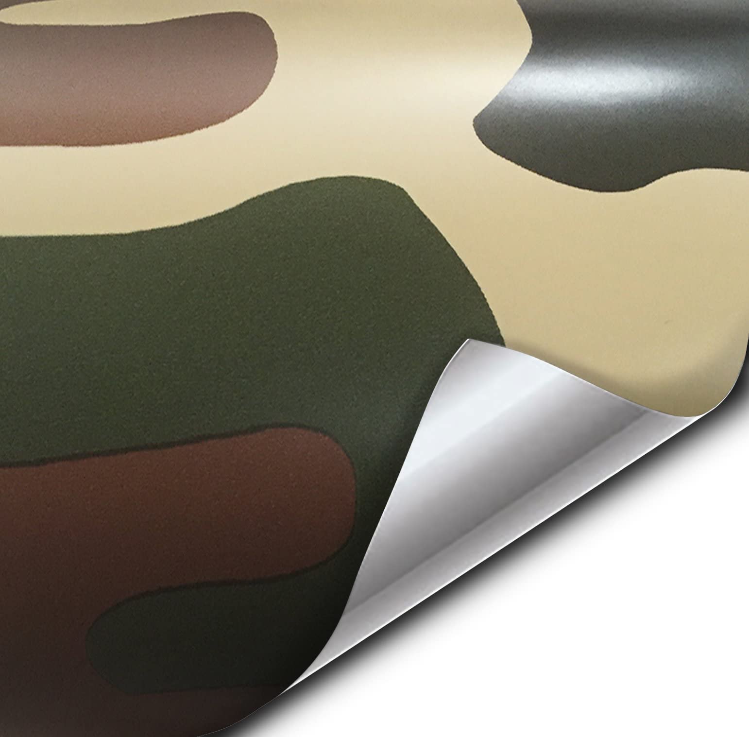 Vvivid Vinyl Camouflage Pattern Wrap Air-Release Adhesive Film Sheets (6Ft X 5Ft, Woodland Camo)