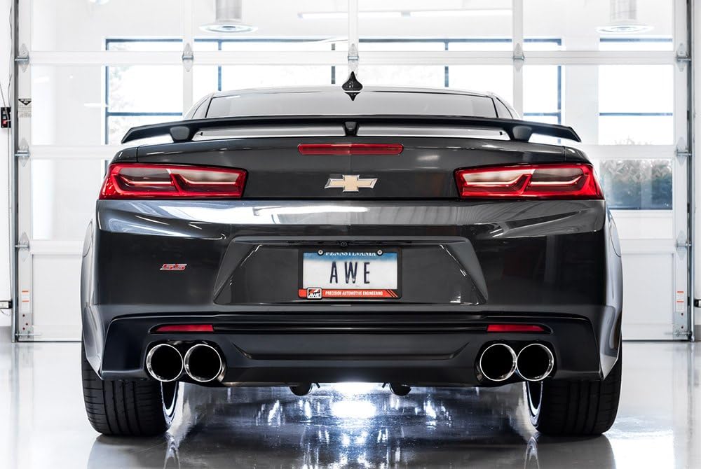 Awe Tuning 16-19 Chevy Camaro Ss Non-Res Cat-Back Exhaust -Touring Edition (Quad Chrome Silver Tips) - 3020-42068