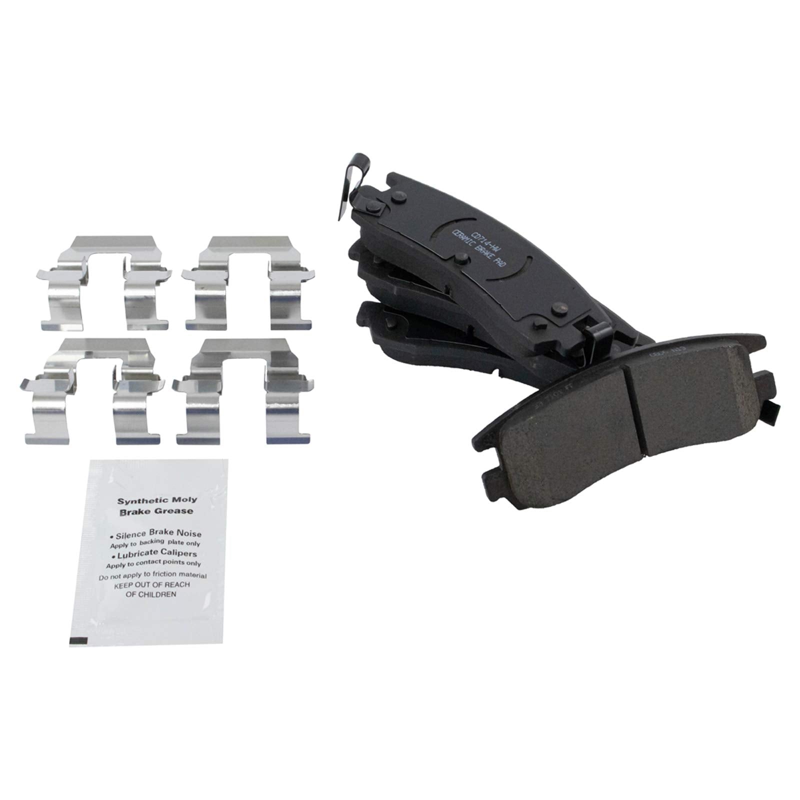 Trq Front & Rear Brake Pad & Rotor Kit Ceramic Compatible With 1997-1999 Buick Park Avenue 1997-1998 Riviera Cadillac Deville 19