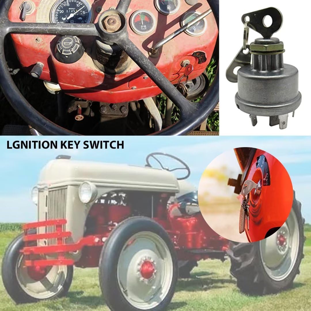 Gxcdizx Ignition Key Switch For Ford Tractor 650 6500 655 655A 655C 655D 6600 6610 6700 6710 675D 6810 7000 750 7500 755 755A 755B 7600 7610 7700 7710 7810 7910