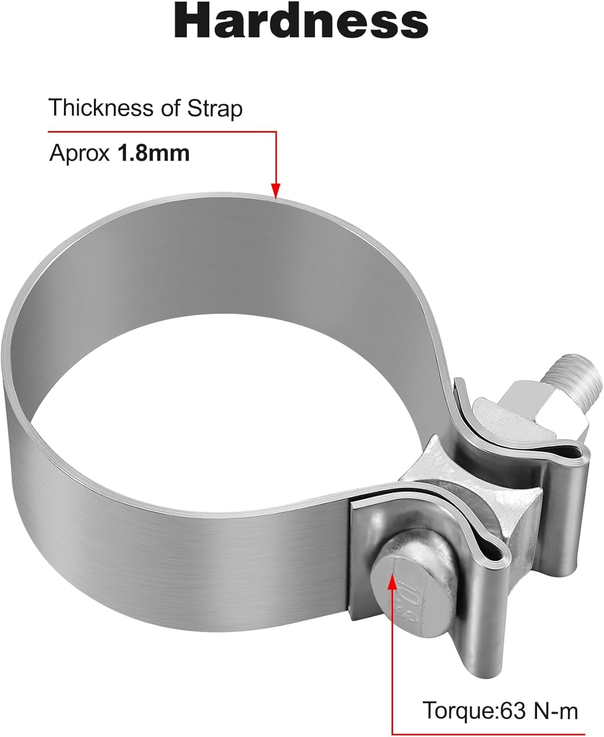 Evil Energy 2.25 Inch Exhaust Clamp,2 1/4 '' Narrow Band Muffler Clamp Stainless Steel For Heavy-Duty Exhaust Systems, Downpipes