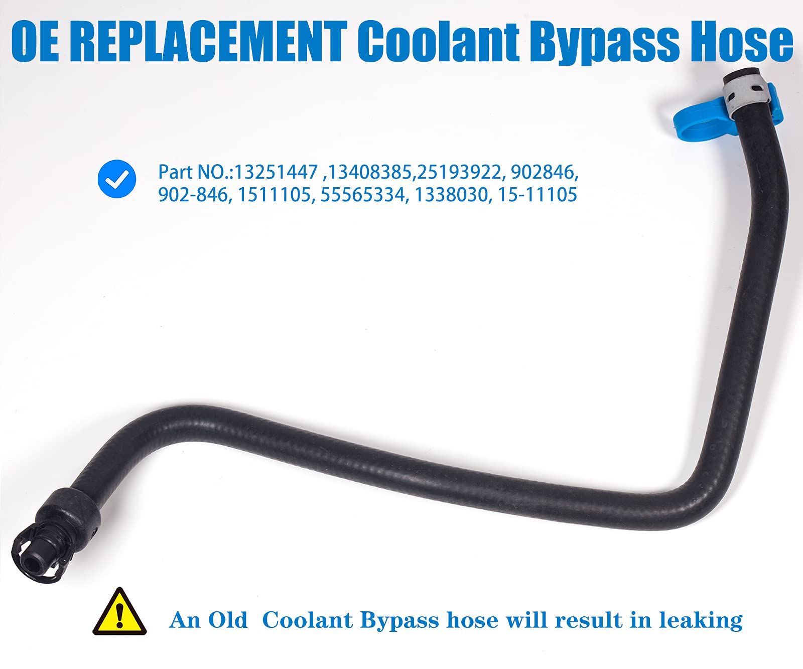 JSDAN Compatible Chevy Cruze Radiator Hose, Coolant Bypass & Recovery Tank Hose, 2011-2016, Replace GM 13408385, 1.4L Turbo
