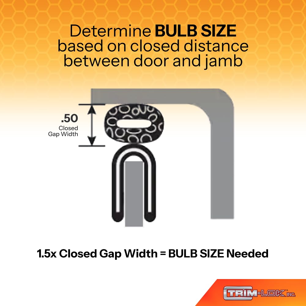 TRIM-LOK Edge Trim Seal with Top Bulb, 25ft Flexible PVC, Black, Model 4100B3X1/16C-25