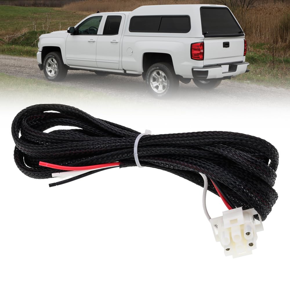 3 pin Leer Truck Cap Wiring Harness with Fuse Box Tag for Leer Camper Shell Truck Cap Wiring, Power for 3rd Brake Light/Dome Lig