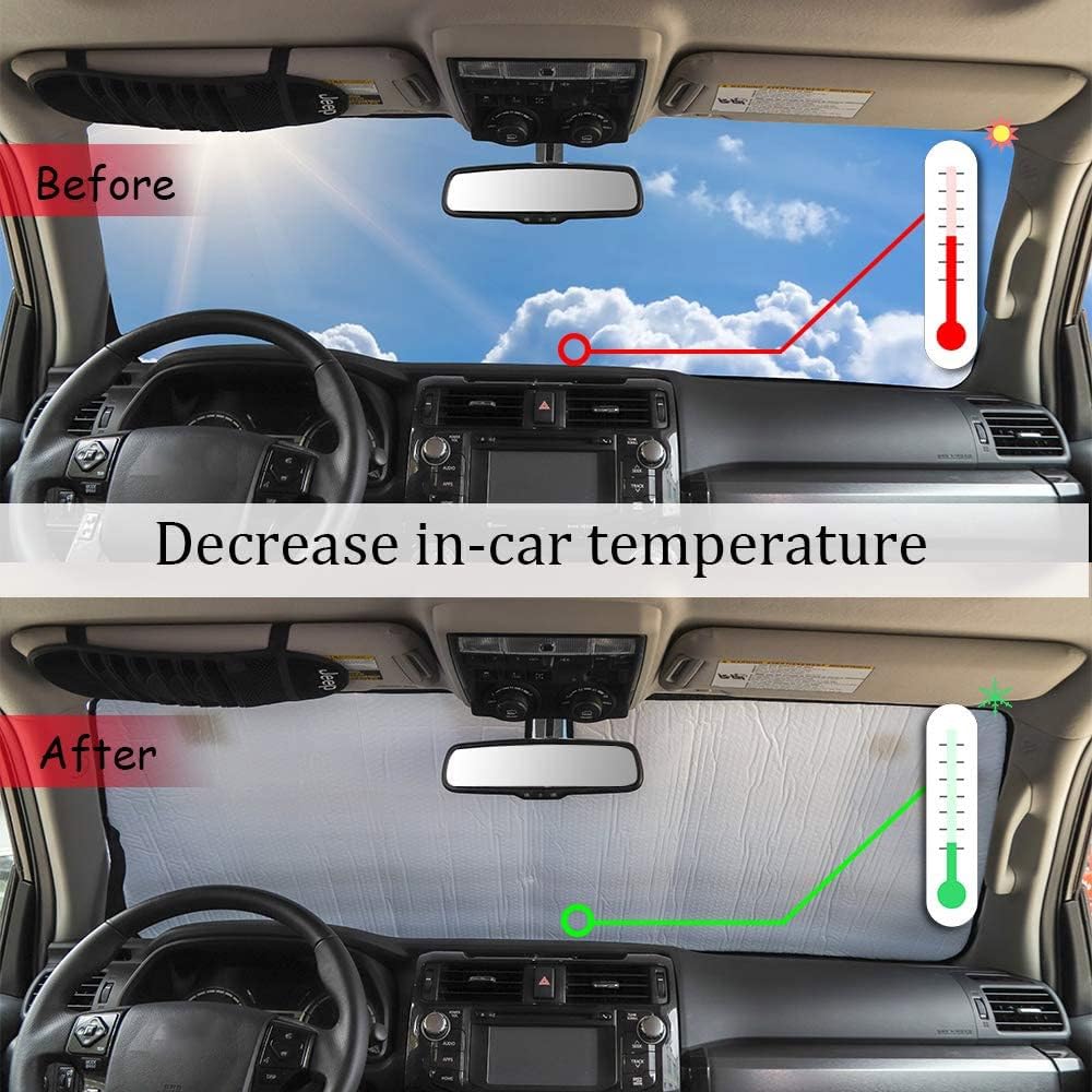 Front Windshield Sunshade - Jecar For 4Runner Sunshade Car Sun Shade Heat Shield Custom-Fit Sunshade Sun Visor Mat For 2017 2018