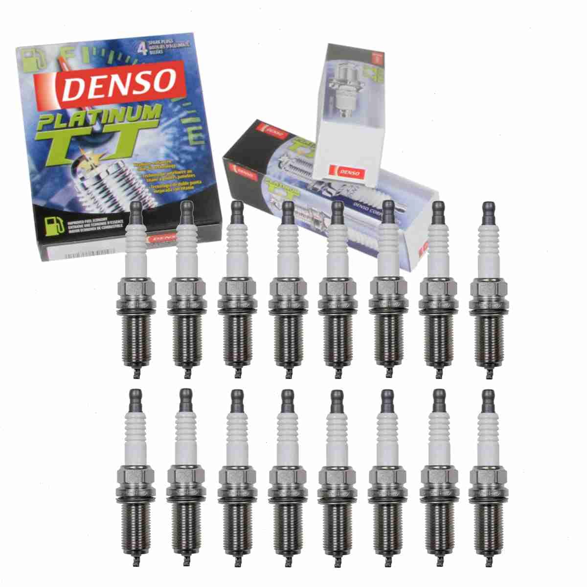 16 pc DENSO Platinum TT Spark Plugs compatible with Ram 1500 4.7L V8 2011-2013